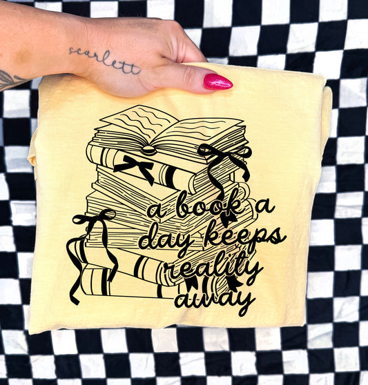 A BOOK A DAY KEEPS REALITY AWAY - DTF TRANSFER