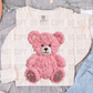 FAUX YARN PINK BEAR - DTF TRANSFER