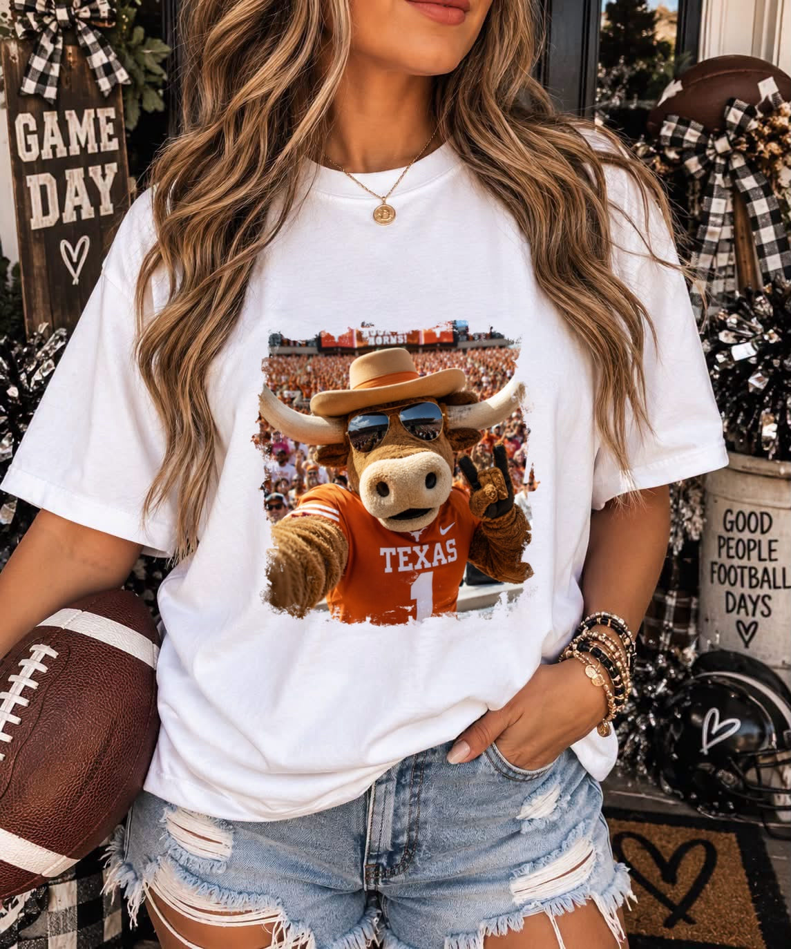 TEXAS LONGHORNS SELFIE - DTF TRANSFER