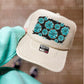 TURQUOISE FLOWERS - DTF TRANSFER