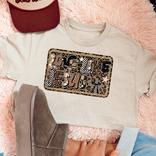 LEOPARD LOVE LIKE JESUS - DTF TRANSFER