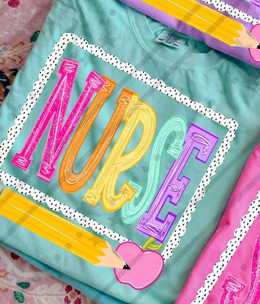 NEON VARSITY NURSE - DTF TRANSFER