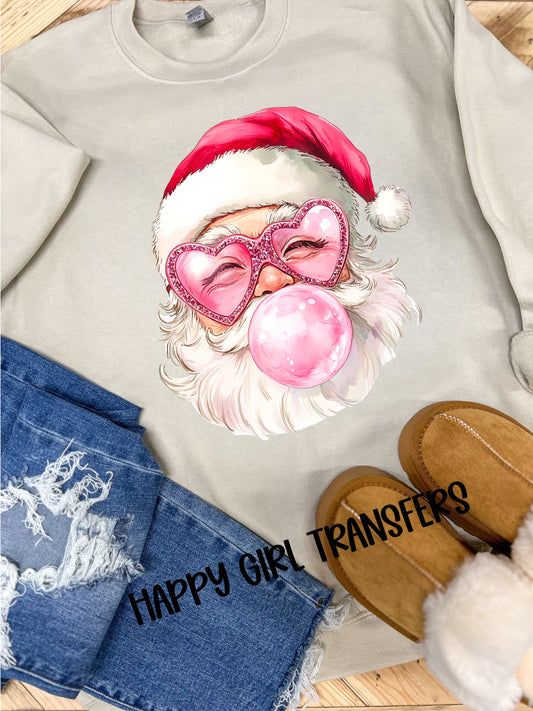 SANTA BLOWING A BUBBLE - DTF TRANSFER