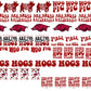 30x24 ARKANSAS RAZORBACKS PRE-MADE TRUCKER HAT GANG SHEET
