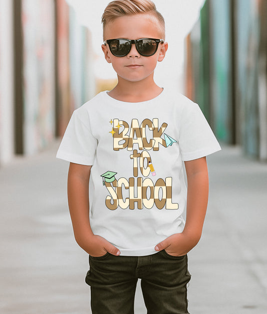 BROWN CHECKERED BACK TO SCHOOL - DTF TRANSFER