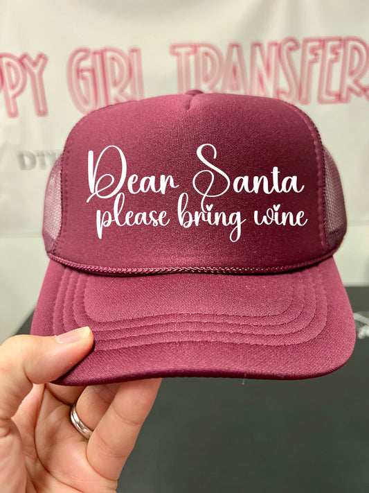 DEAR SANTA PLEASE BRING WINE - DTF TRANSFER