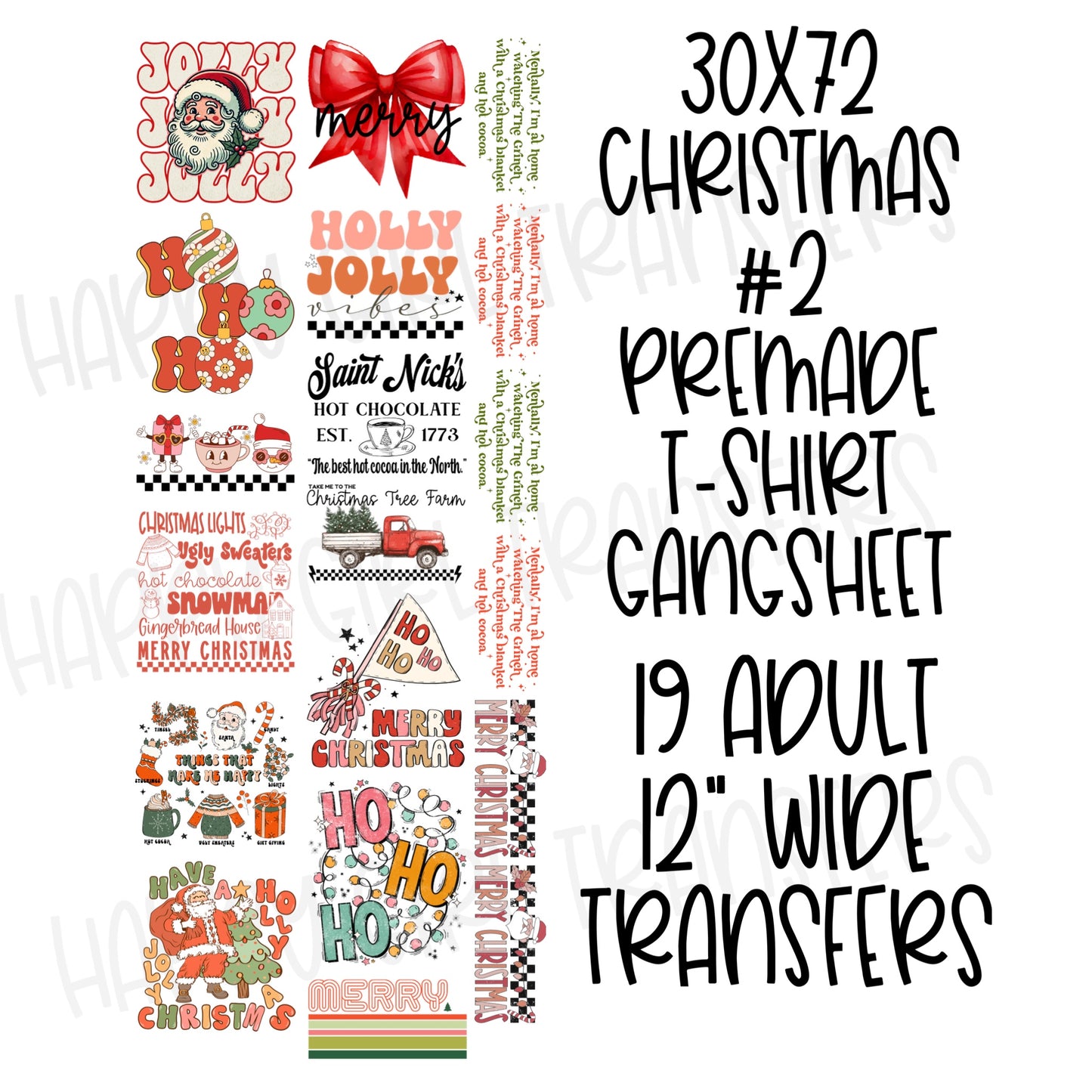 30x72 CHRISTMAS #2 PRE-MADE GANG SHEET