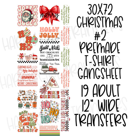 30x72 CHRISTMAS #2 PRE-MADE GANG SHEET