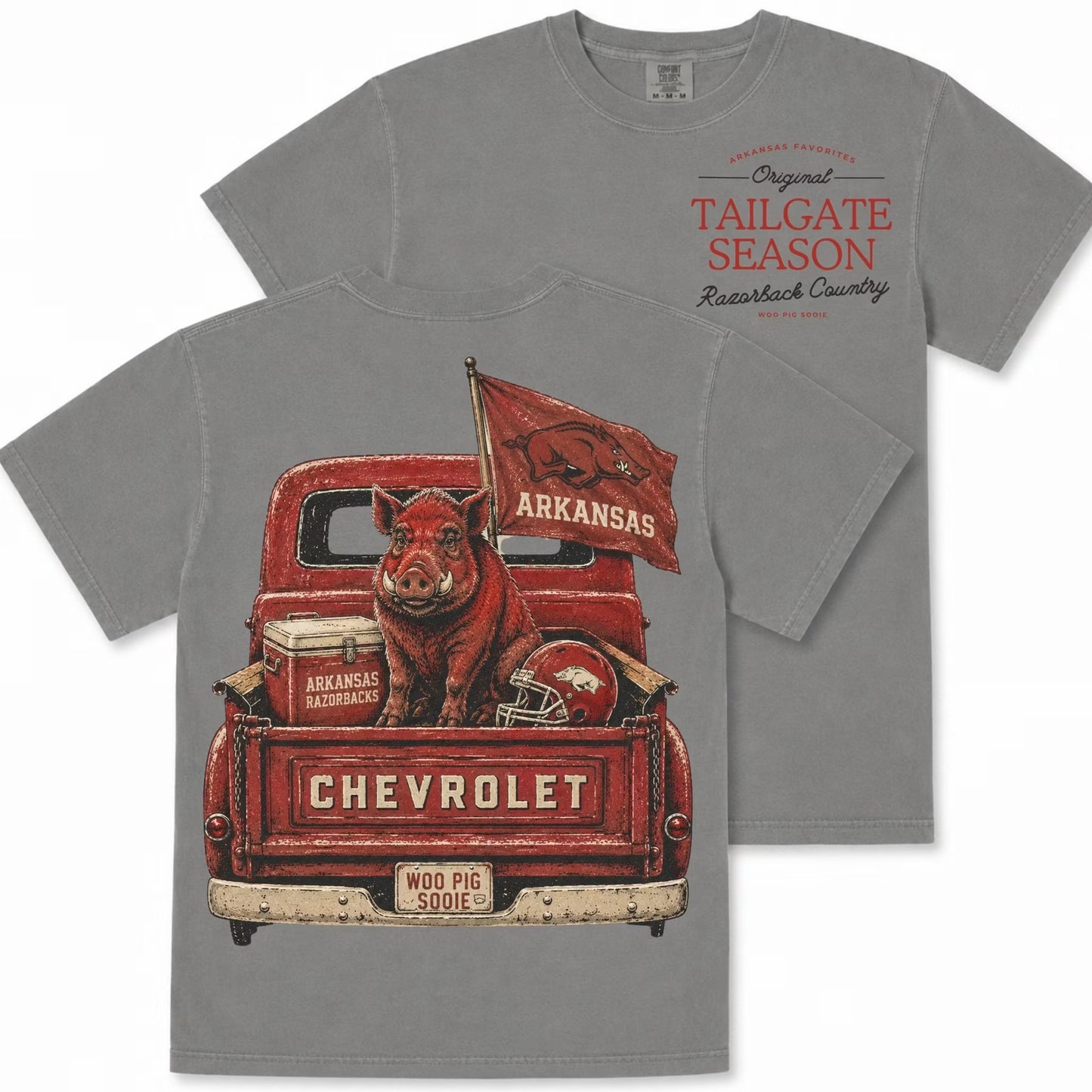 RAZORBACK IN RED TRUCK - DTF TRANSFER