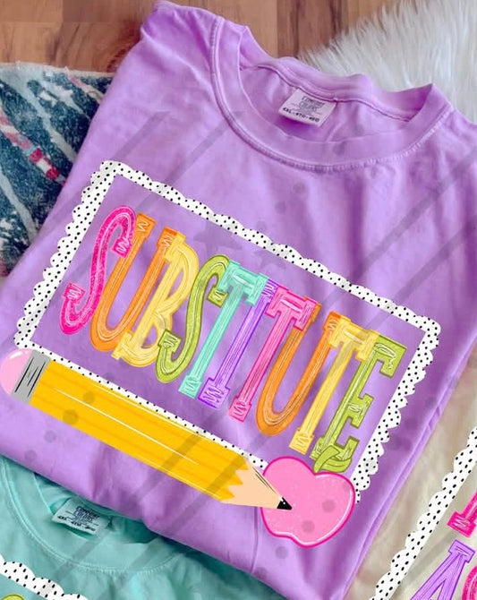 NEON VARSITY SUBSTITUTE - DTF TRANSFER