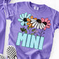 BLUE MINI WITH FLOWERS - DTF TRANSFER