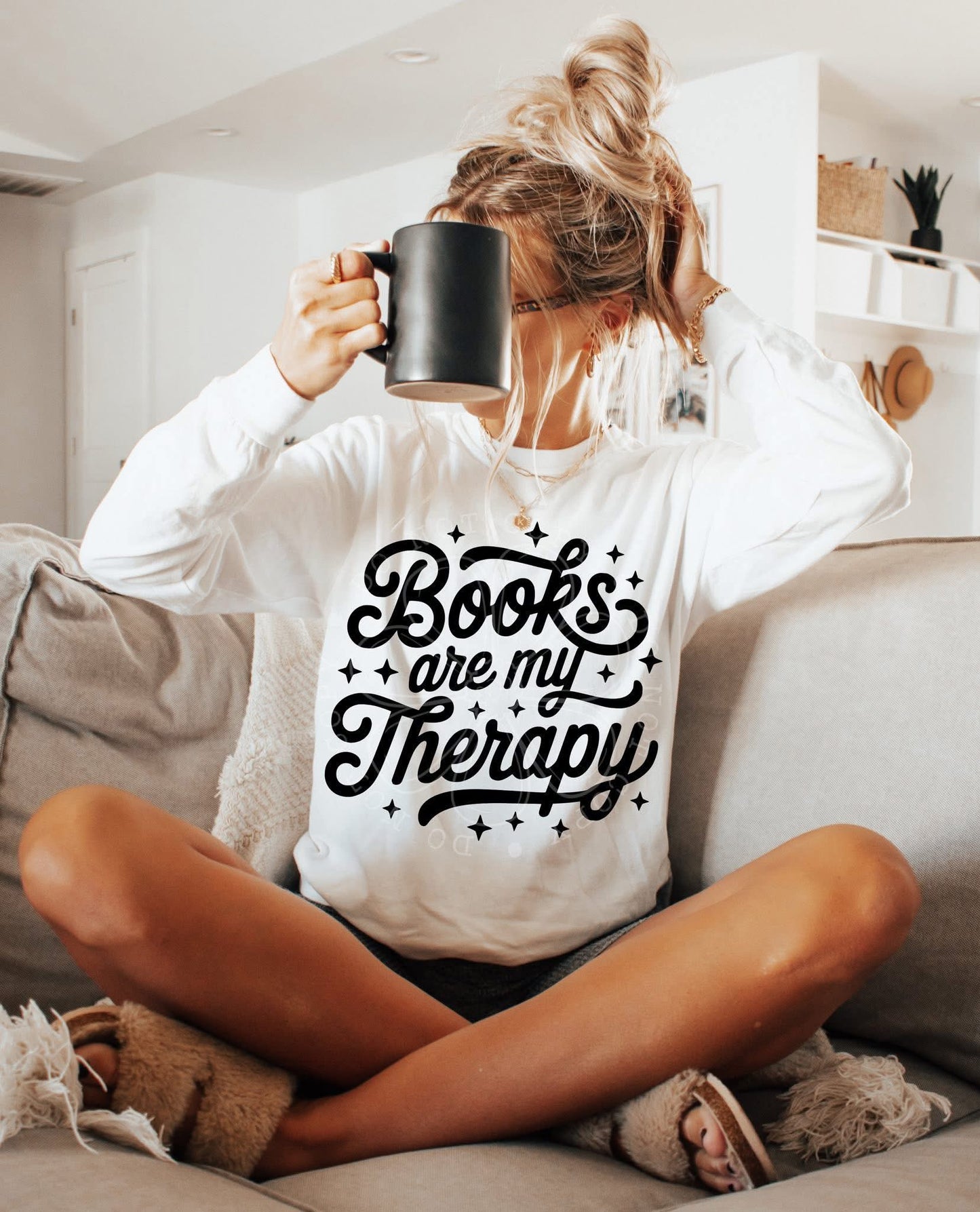BOOKS ARE MY THERAPY - DTF TRANSFER