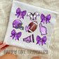 PURPLE FOOTBALL COQUETTE - DTF TRANSFER