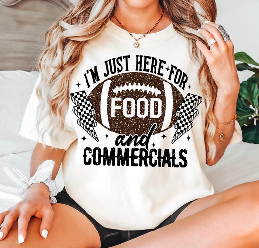 I’M JUST HERE FOR FOOD AND COMMERCIALS BOLT - DTF TRANSFER