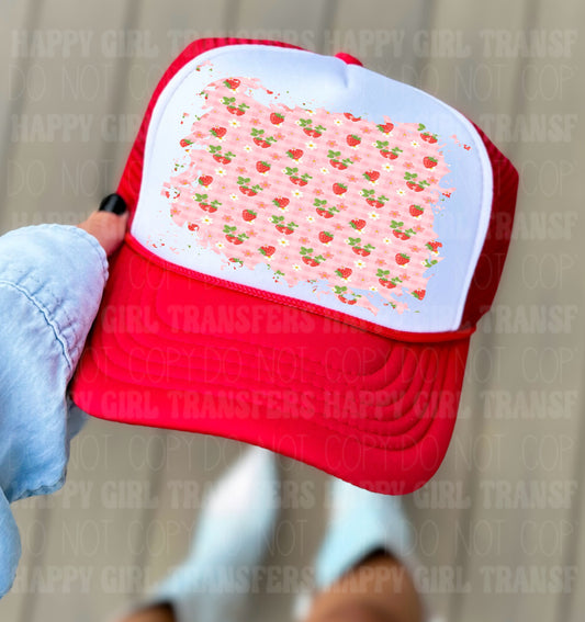 STRAWBERRY FLORAL - DTF TRANSFER