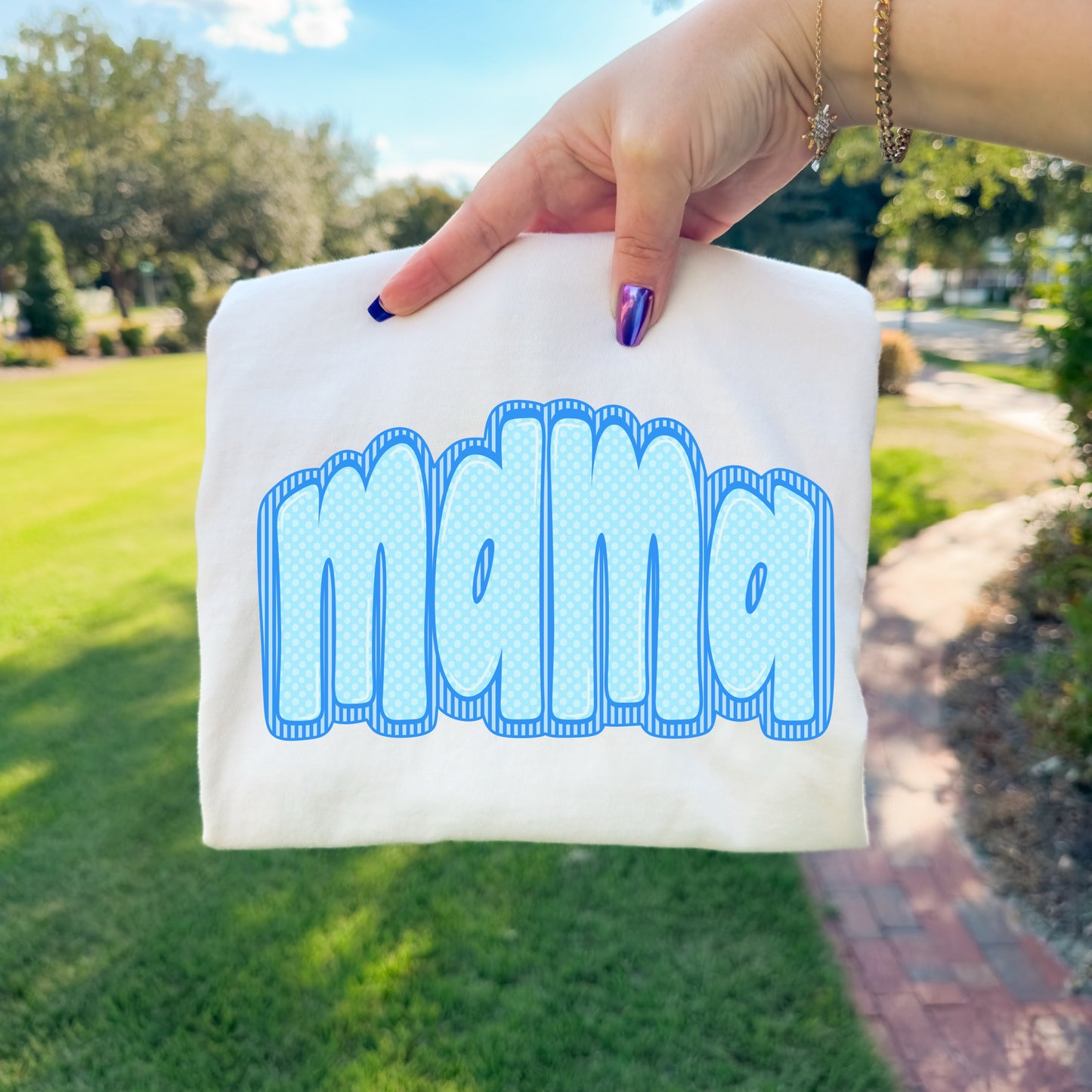 TWO TONED BLUE MAMA - DTF TRANSFER