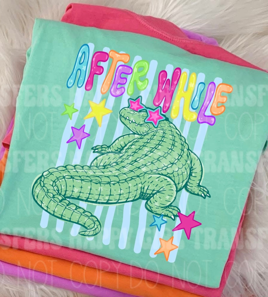 NEON AFTER WHILE CROCODILE STRIPES  - DTF TRANSFER