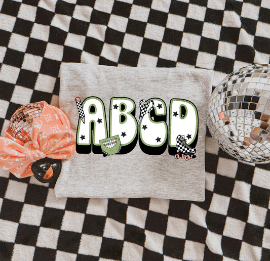 GREEN ABCD - DTF TRANSFER