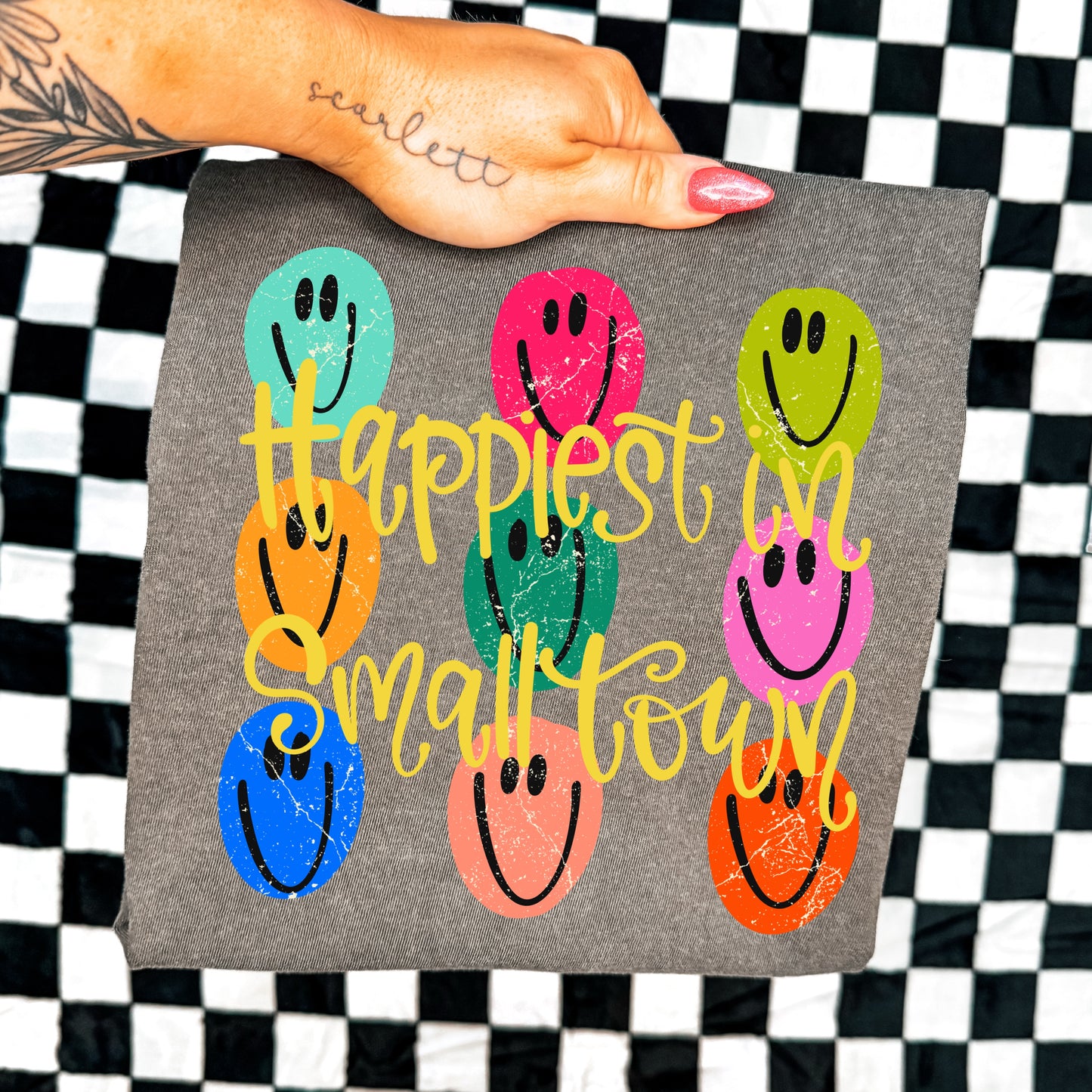 HAPPIEST IN A SMALL TOWN - DTF TRANSFER