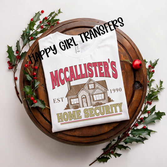 MCCALLISTERS HOME SECURITY - DTF TRANSFER