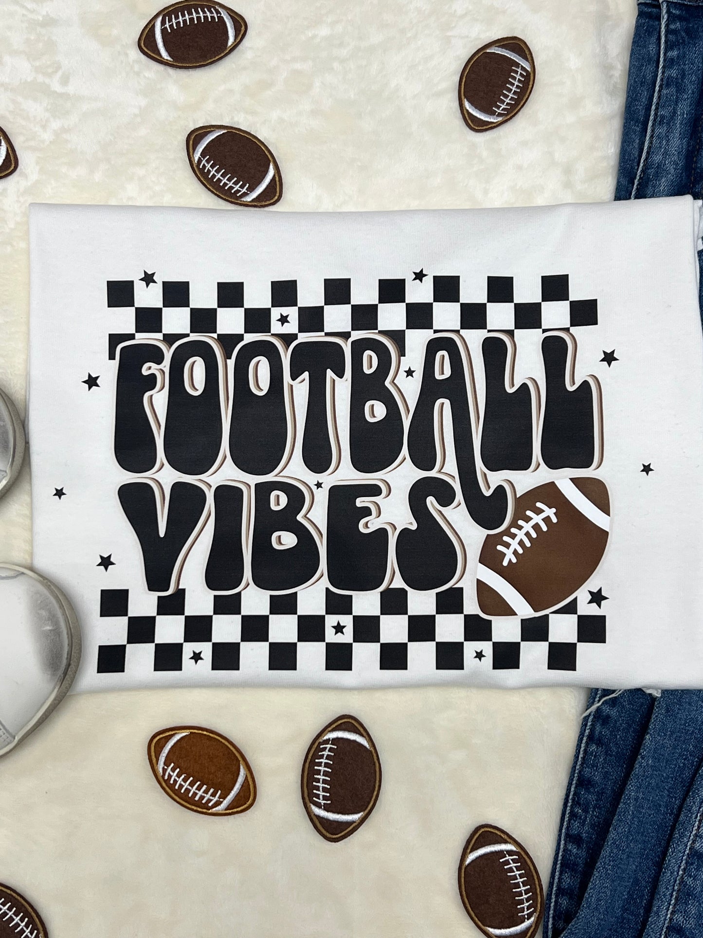 CHECKERED FOOTBALL VIBES - DTF TRANSFER