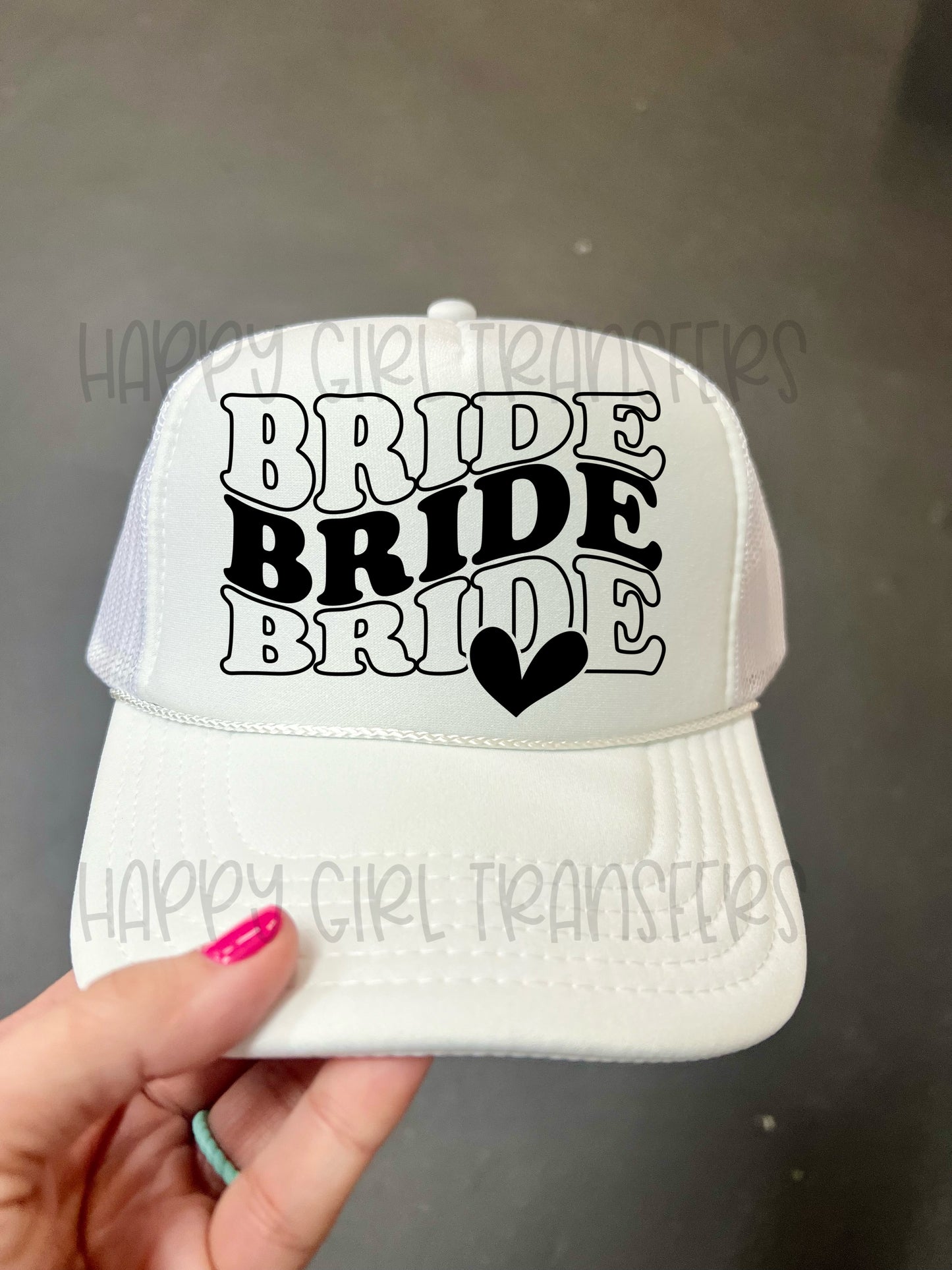 BRIDE DUPLICTED WITH HEART - DTF TRANSFER