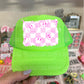 PINK CHECKERED SMILEY - DTF TRANSFER