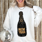 FAUX YARN BLACK NEW YEAR WINE BOTTLE - DTF TRANSFER