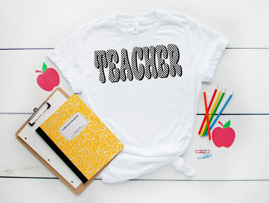 CHECKERED TEACHER - DTF TRANSFER