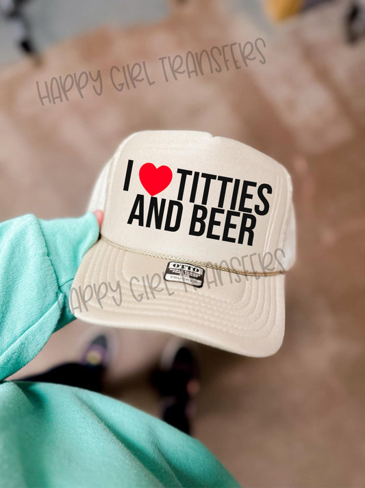 I LOVE TITTIES AND BEER - DTF TRANSFER