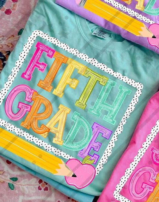 NEON VARSITY 5TH GRADE - DTF TRANSFER