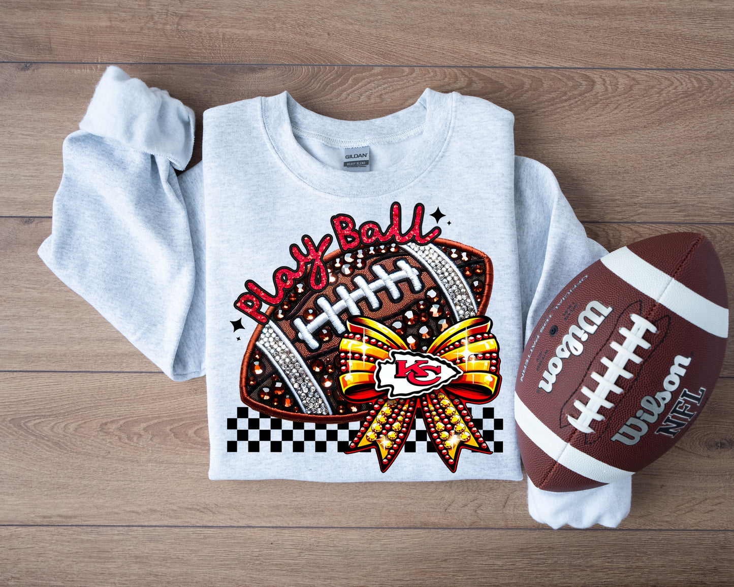 FAUX SPARKLES CHIEFS - DTF TRANSFER