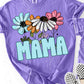 BLUE MAMA WITH FLOWERS - DTF TRANSFER