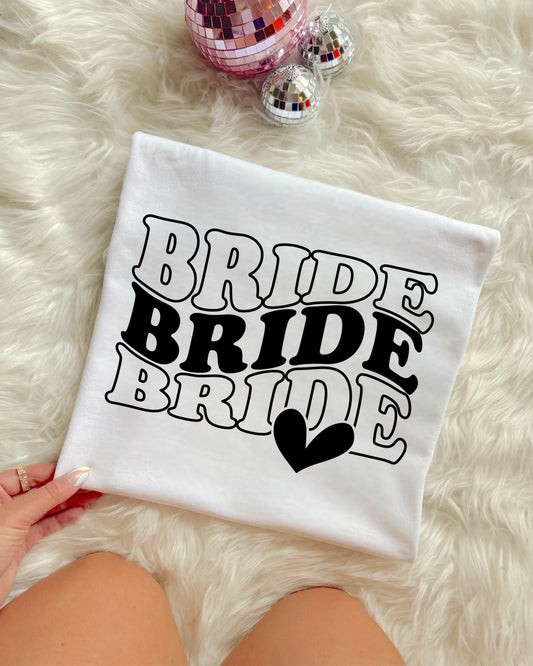 BRIDE DUPLICTED WITH HEART - DTF TRANSFER