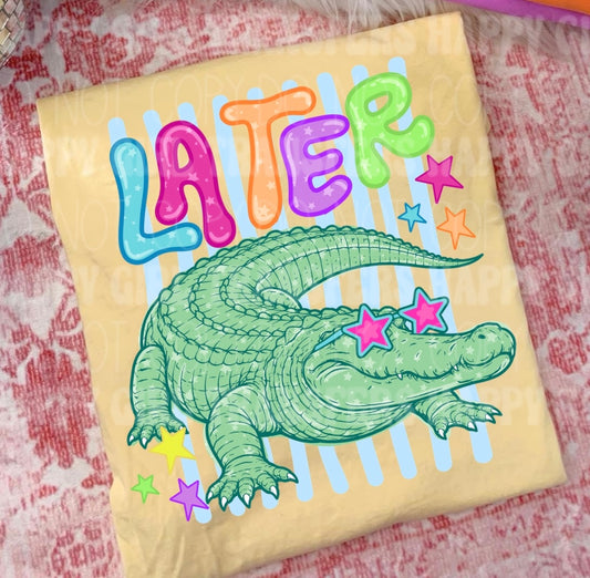 NEON LATER ALLIGATOR STRIPES - DTF TRANSFER