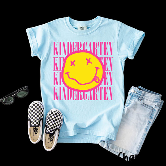 SMILEY PINK KINDERGARTEN - DTF TRANSFER