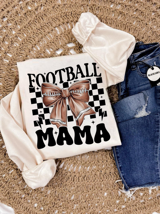 CHECKERED FOOTBALL MAMA - DTF TRANSFER