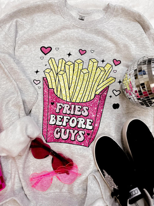 FRIES BEFORE GUYS FAUX GLITTER - DTF TRANSFER