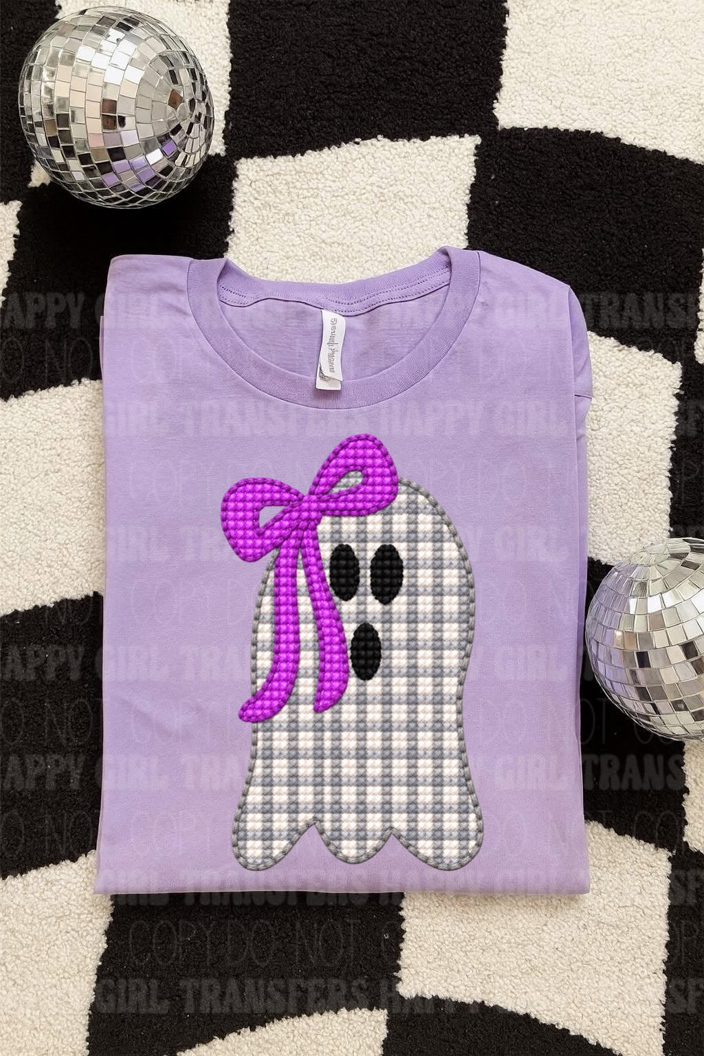 FAUX STITCH GHOST WITH BOW - DTF TRANSFER