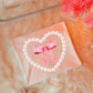 HEART SHAPED PEARLS WITH PINK BOW - DTF TRANSFER