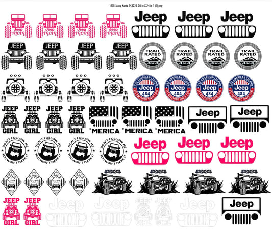 30x24 JEEP PRE-MADE TRUCKER HAT GANG SHEET