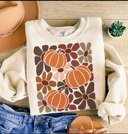 FLOWERS AND PUMPKINS - DTF TRANSFER