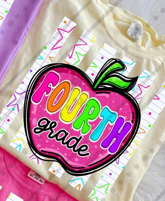 APPLE FOURTH GRADE - DTF TRANSFER