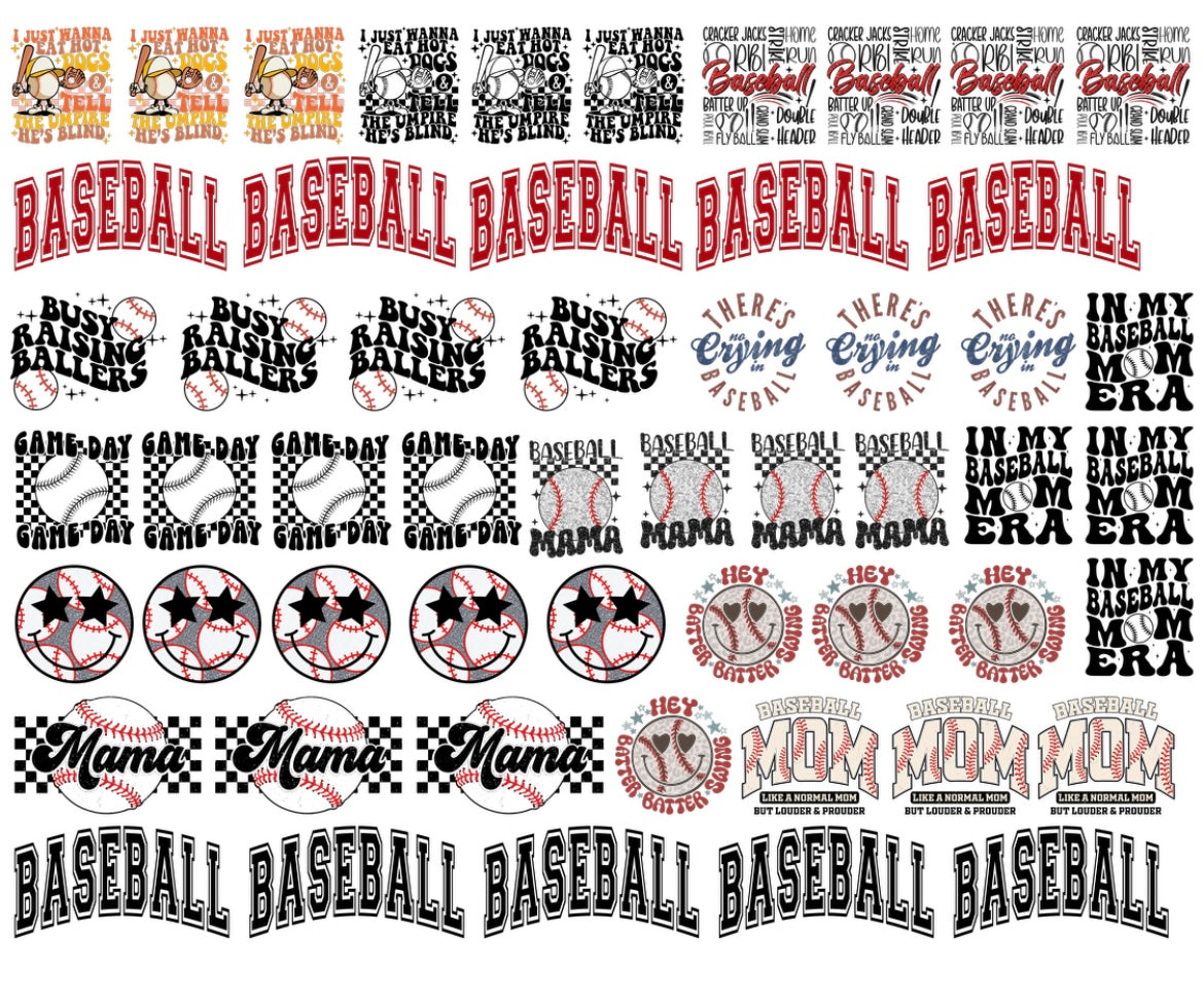 30x24 BASEBALL PRE-MADE TRUCKER HAT GANG SHEET