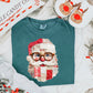 PATCHWORK SANTA WITH GLASSES - DTF TRANSFER