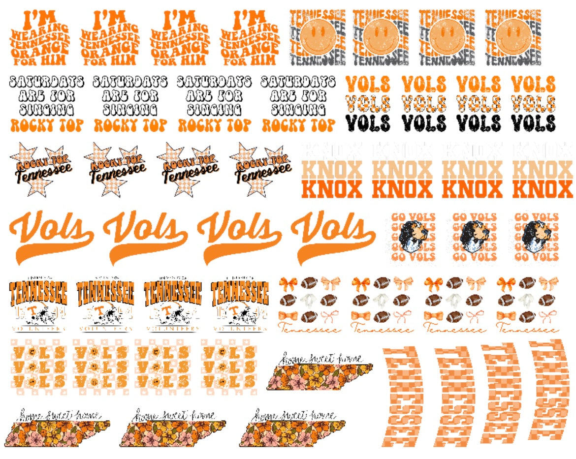 30x24 TENNESSEE VOLS PRE-MADE TRUCKER HAT GANG SHEET