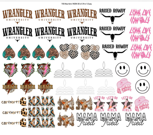 30x24 WESTERN PRE-MADE TRUCKER HAT GANG SHEET