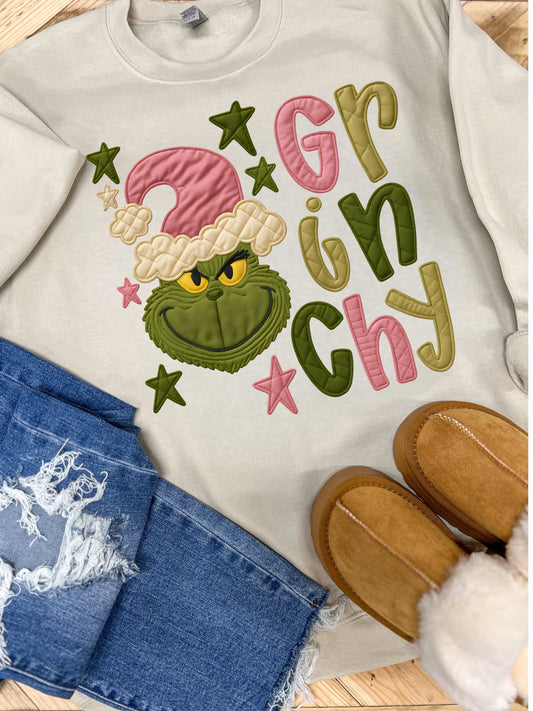 FAUX QUILT GRINCHY - DTF TRANSFER