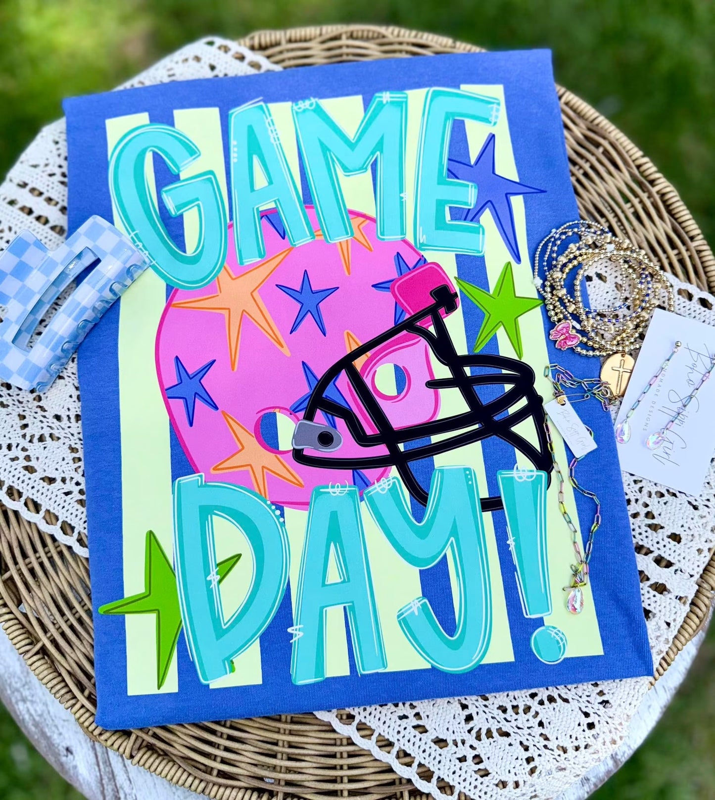 PREPPY GAME DAY WITH HELMET - DTF TRANSFER