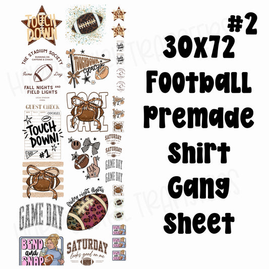 30x72 FOOTBALL #2 PRE-MADE GANG SHEET